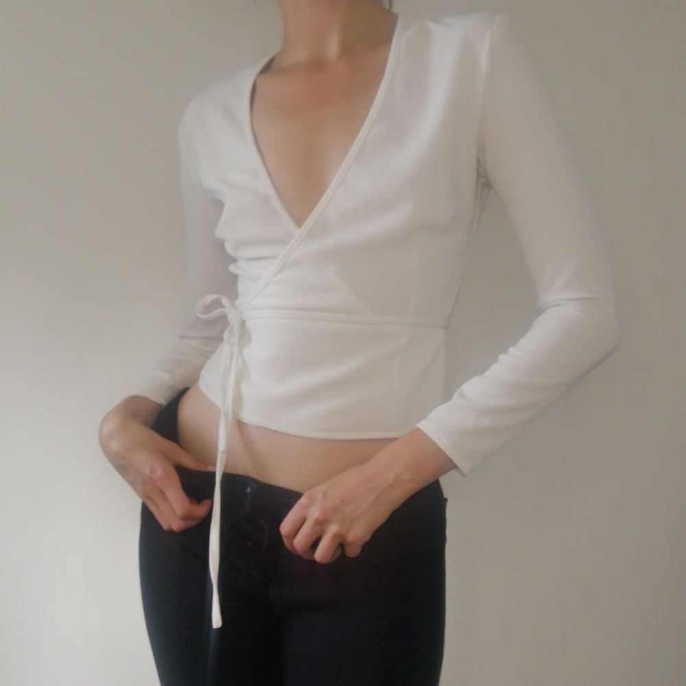 American apparel wrap blouse